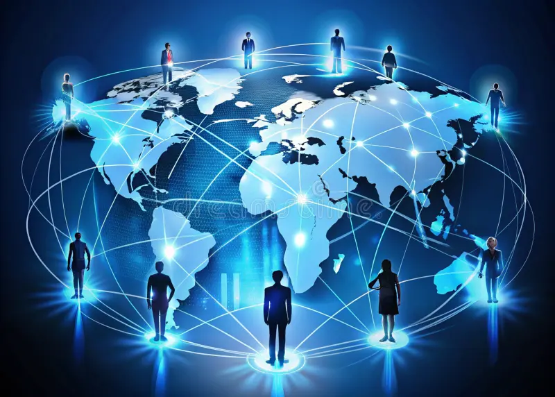 Icons representing technology, learning, and connectivity