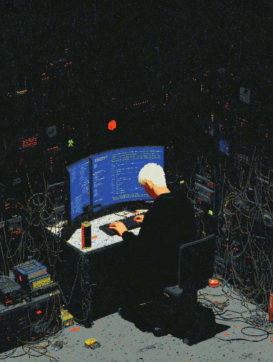 Person troubleshooting a laptop